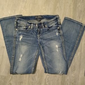 Silver Aiko Flap Bootcut Jeans